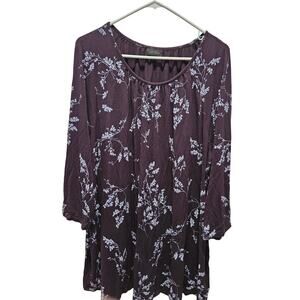 J. Jill Wearable Collection Purple Floral Long Sleeve Shirt Size 2x SKU 177